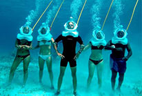 Underwater Helmet Diving Adventure Cozumel